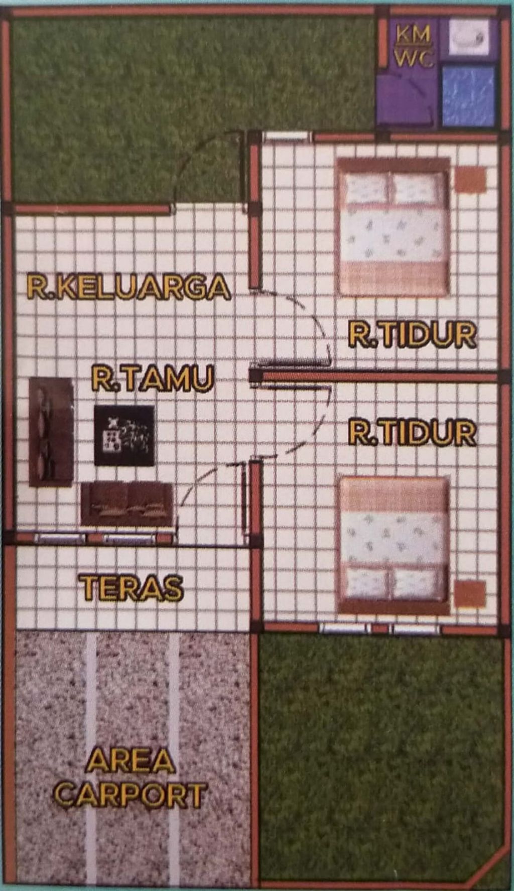 foto denah rumah tipe 34/68 perumahan PERUMAHAN KARANGMOJO BARU