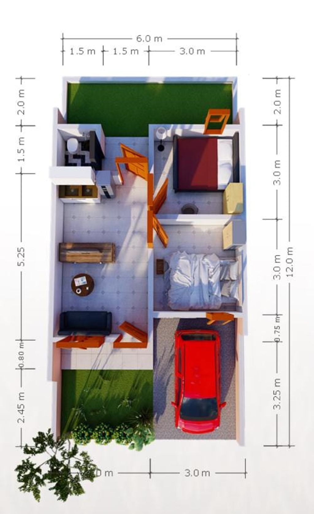 foto denah rumah tipe 36/72 perumahan BTR RESIDENCE II