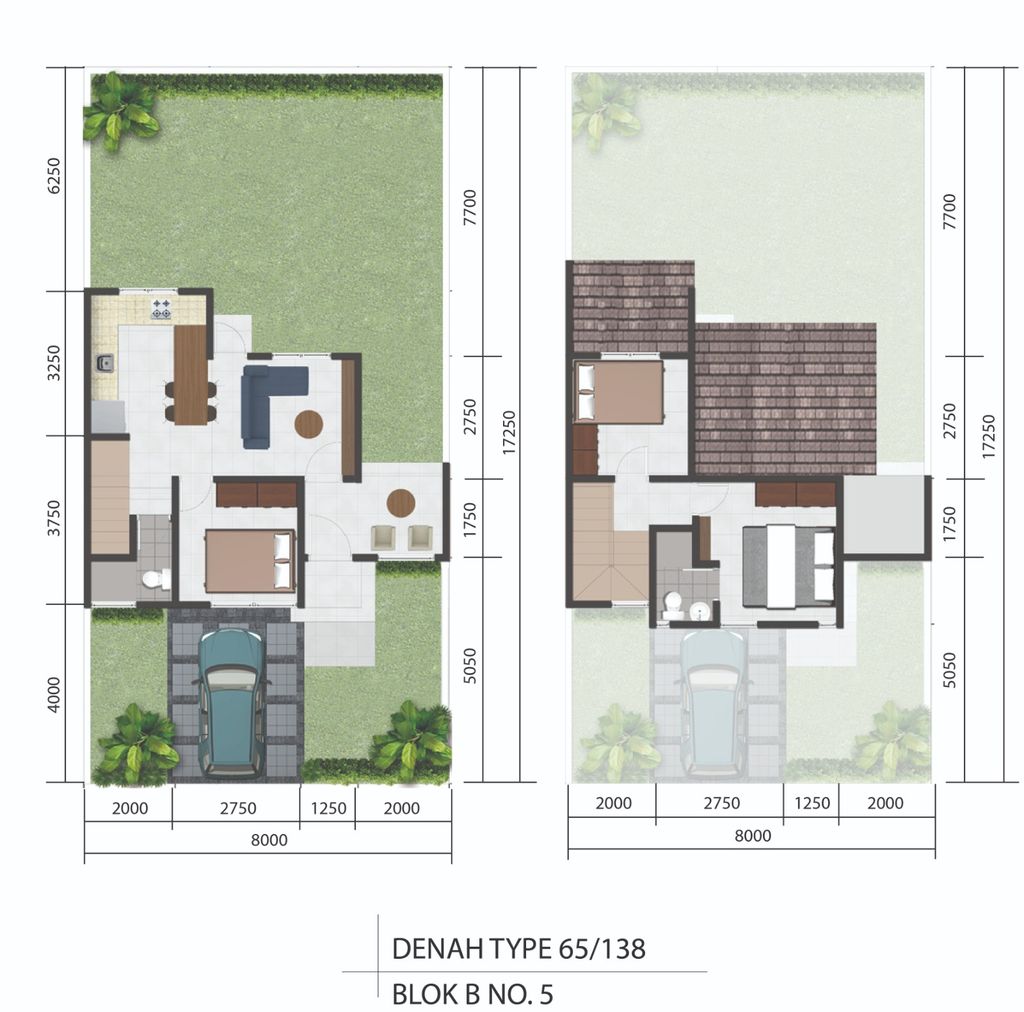 foto denah rumah tipe 65/138 perumahan PADMA SERPONG