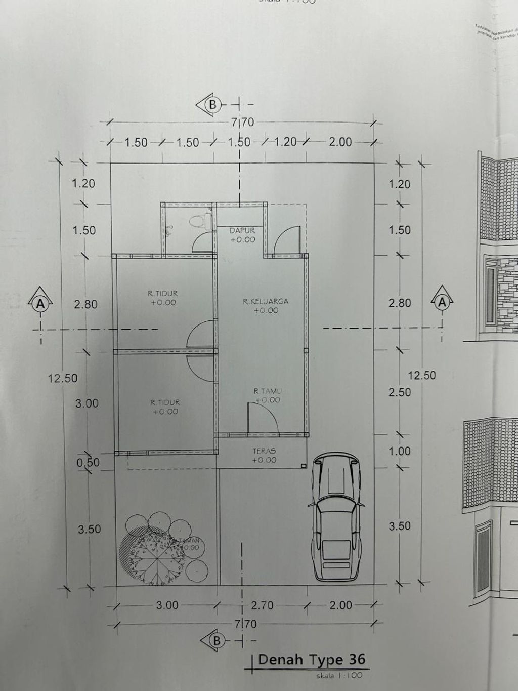 foto denah rumah tipe 36 perumahan PESONA FATHYYAH RIMBO PANJANG
