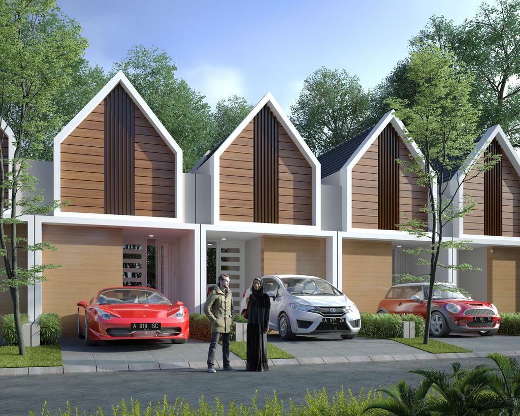 foto tampak rumah tipe El Zara perumahan GRAND ARFA WULANDIRA