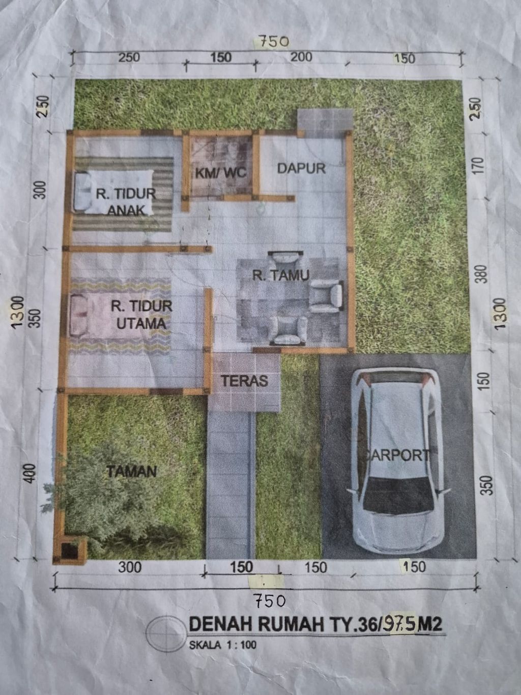 foto denah rumah tipe 36 perumahan Villa Tri Sanur