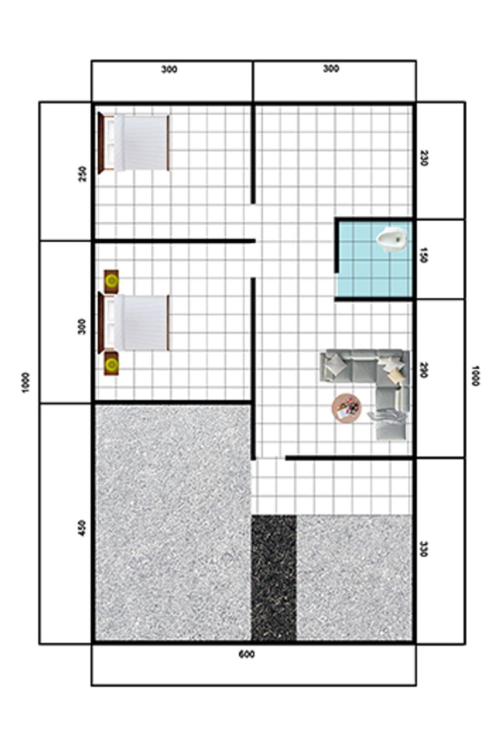 foto denah rumah tipe 30/60 perumahan PERUMAHAN BUKIT CENDANA