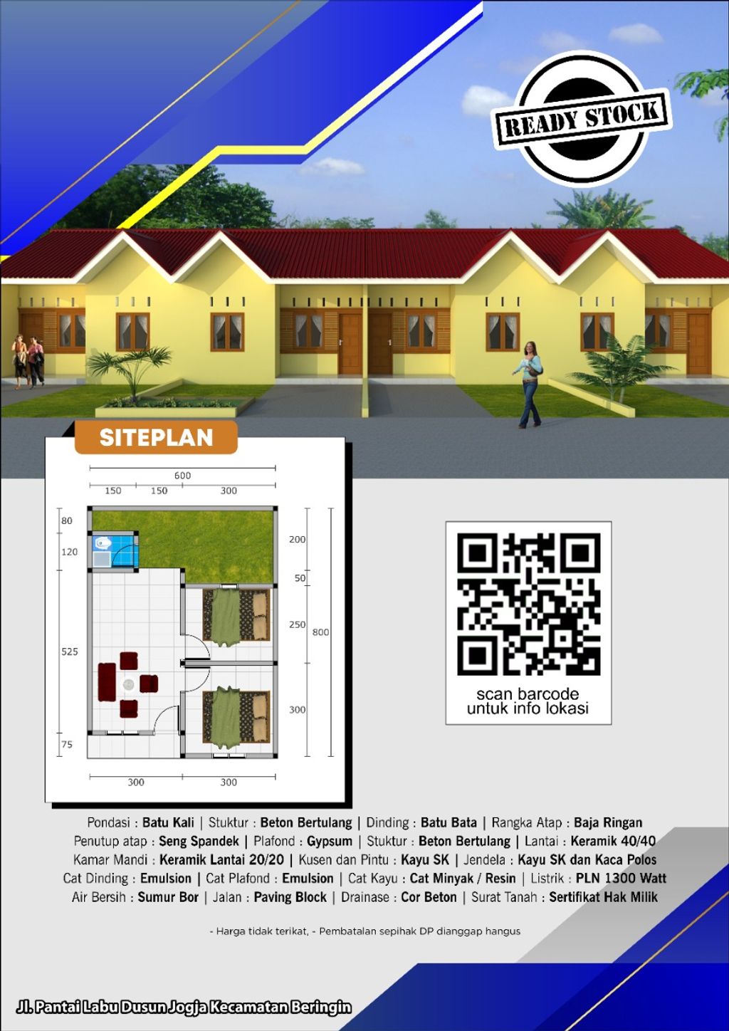 foto denah rumah tipe 36 perumahan Griya Jogja Indah