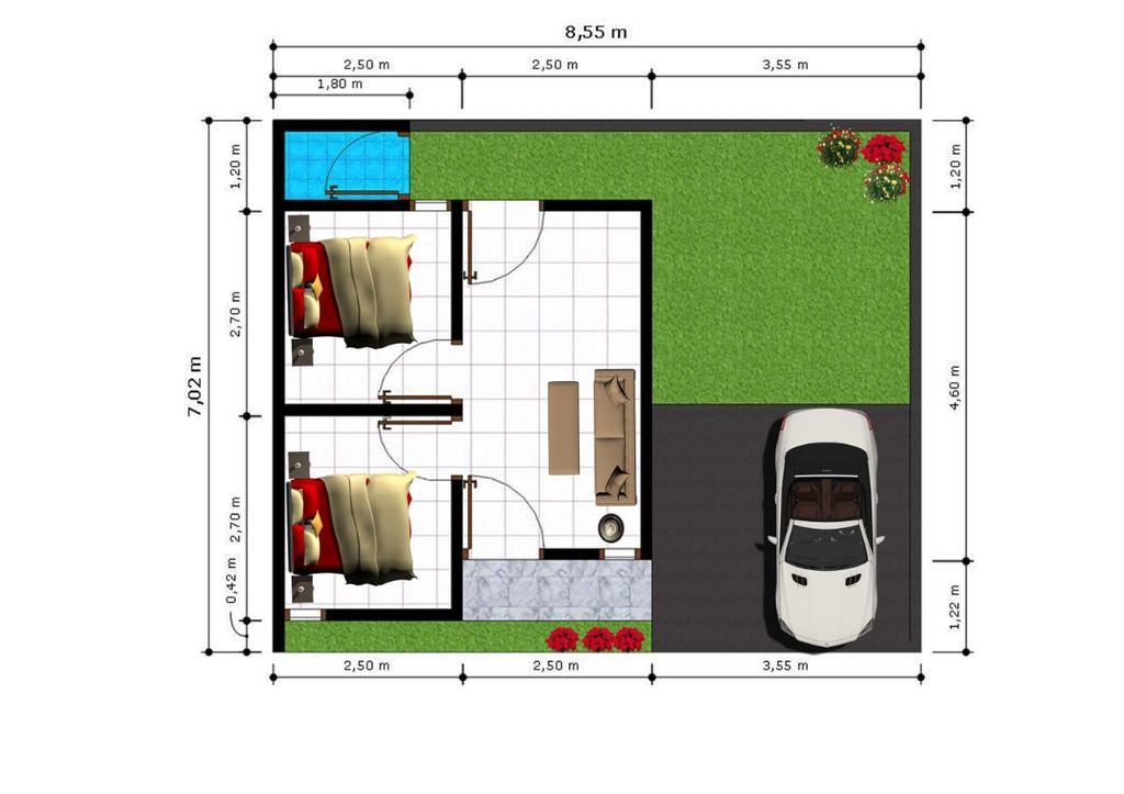 foto denah rumah tipe 30/60 perumahan PERUMAHAN GRAHATAMA RESIDENCE