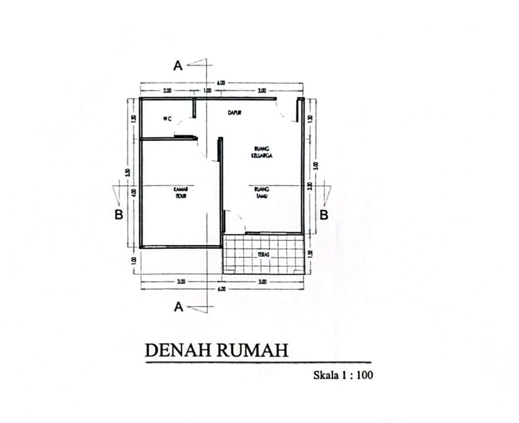 foto denah rumah tipe 36 perumahan BUMI SERDAM INDAH BLOK KL