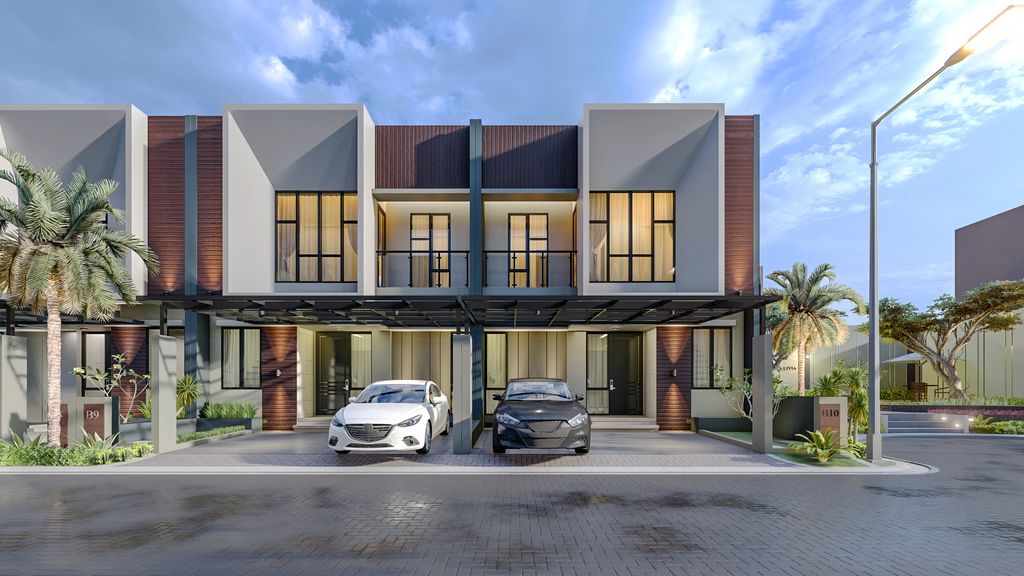 foto tampak rumah tipe 120/104 perumahan CASA DEL LIVIA