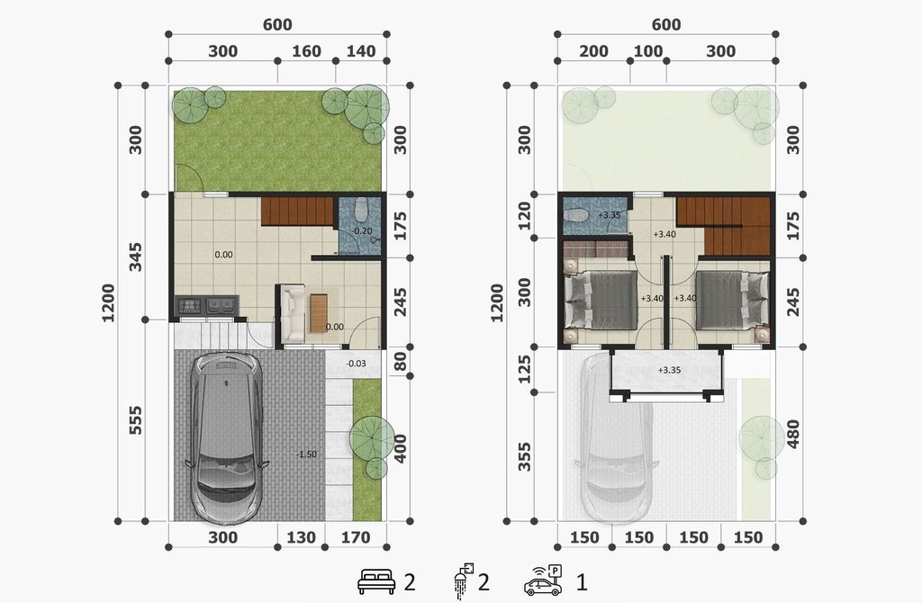 foto denah rumah tipe T-50B perumahan GRAND ALEENA