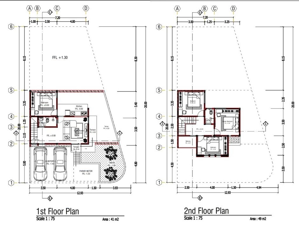 foto denah rumah tipe T-100 perumahan GRAND ALEENA