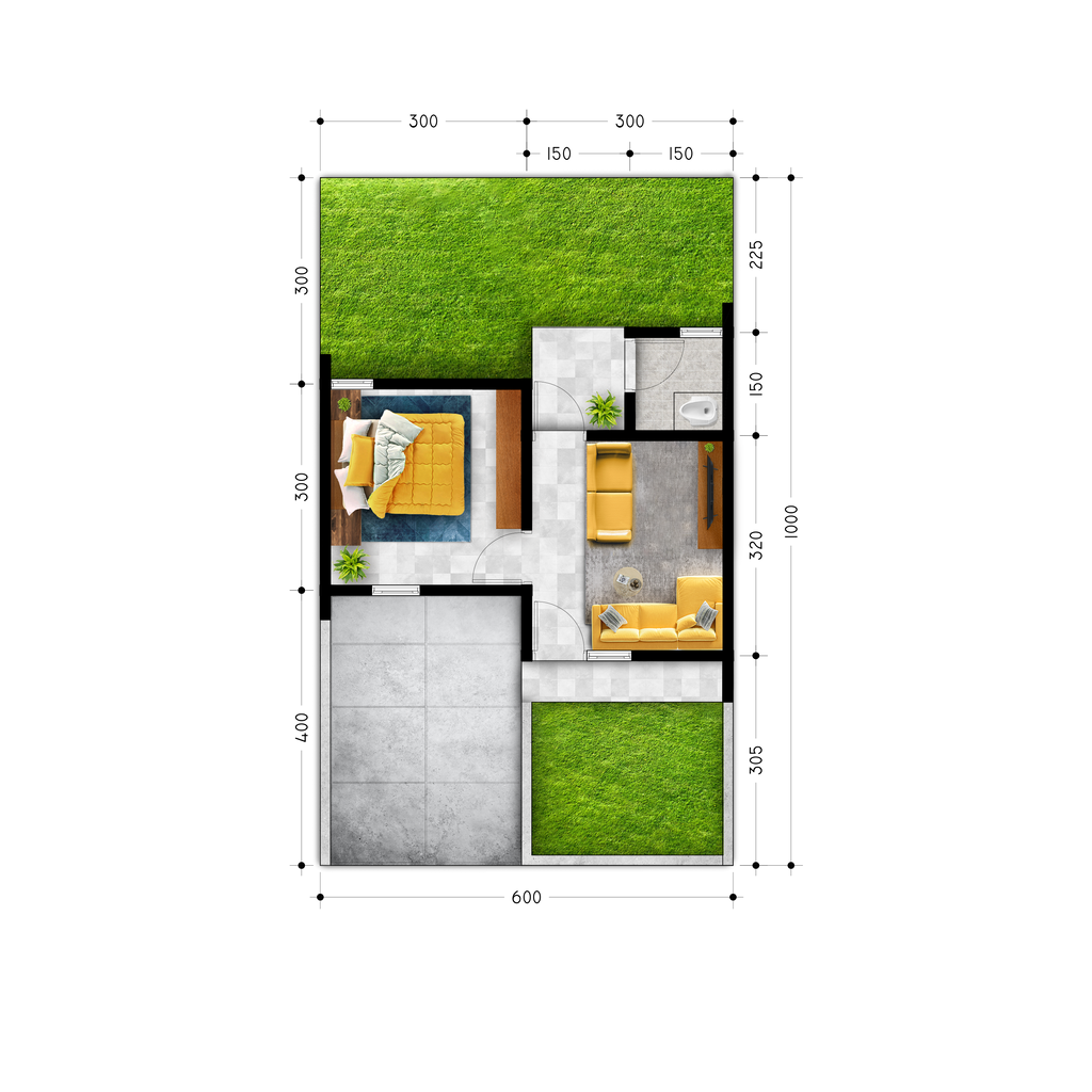 foto denah rumah tipe 22/60 perumahan PURI DELTA ASRI 10 NAWATIRTHA