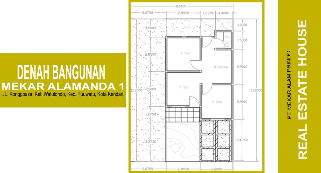 foto denah rumah tipe 36 subsidi perumahan PERUMAHAN MEKAR ALAMANDA 1