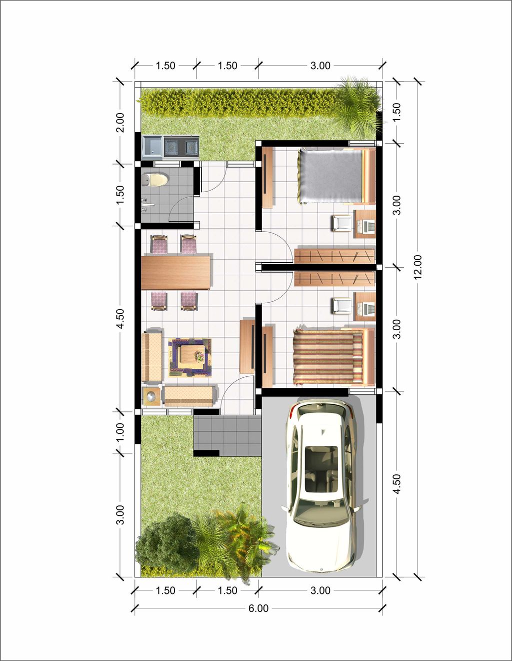 foto denah rumah tipe 40 perumahan PUNCAK MADANIA REGENCY (VELVET LEGUNDI)