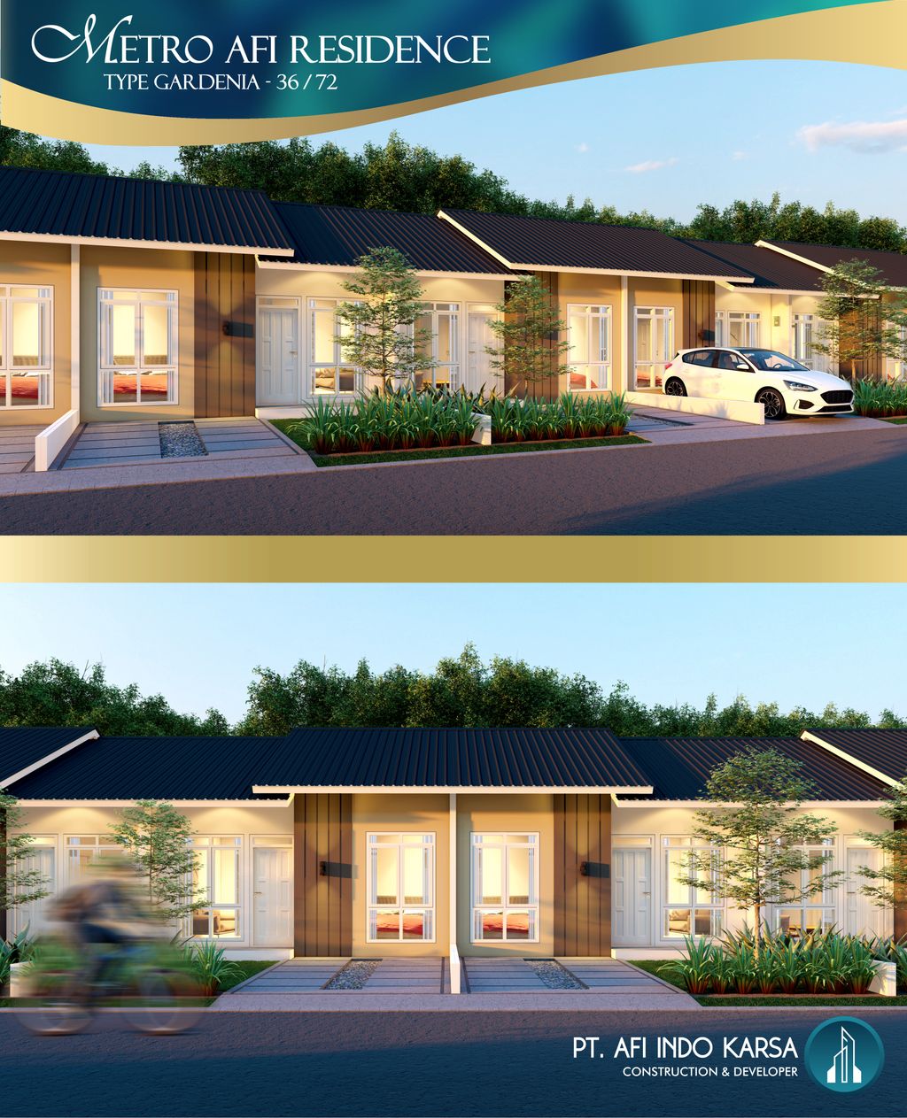 foto tampak rumah tipe Gardenia perumahan METRO AFI RESIDENCE