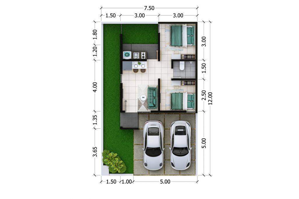foto denah rumah tipe NEO BELVA B perumahan GRAND ALEXANDRIA 2