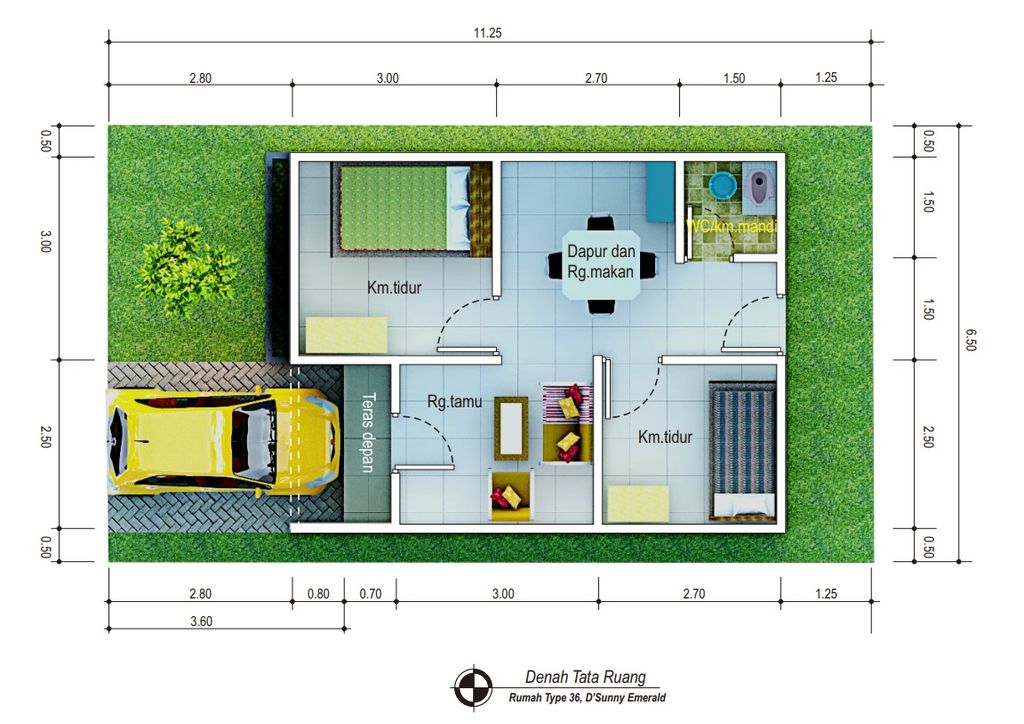 foto denah rumah tipe 36 perumahan DSunny Emerald