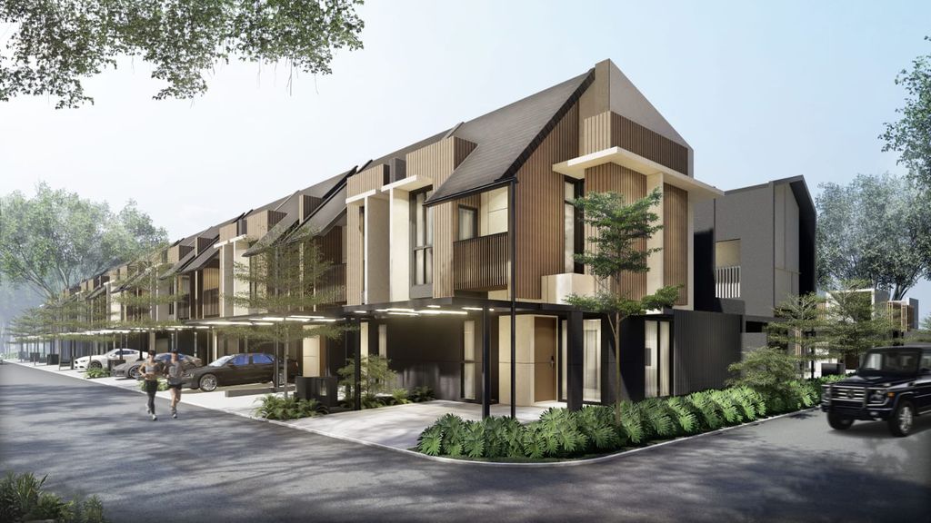 foto tampak rumah tipe Aralia Hoek perumahan Terranea Homes