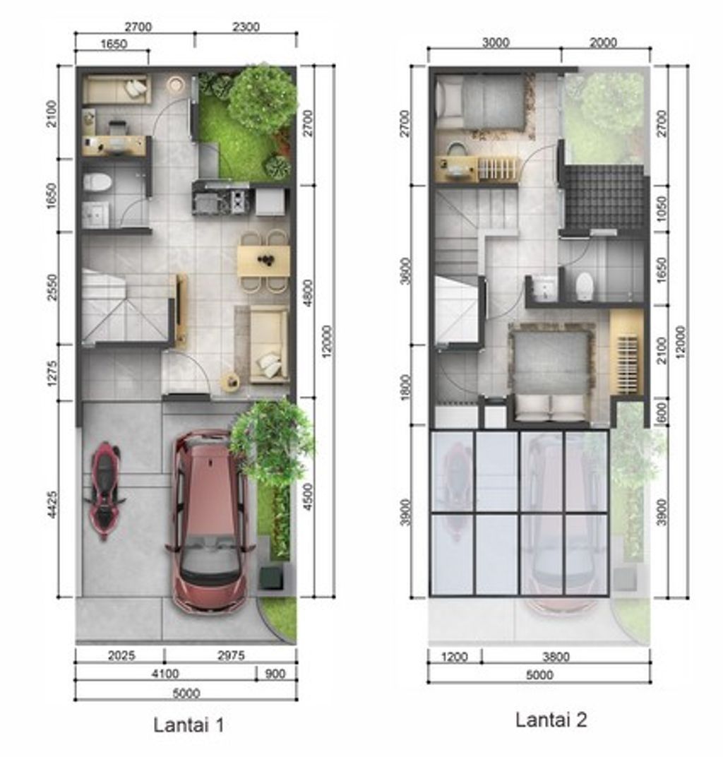 foto denah rumah tipe Verda Hoek perumahan Terranea Homes