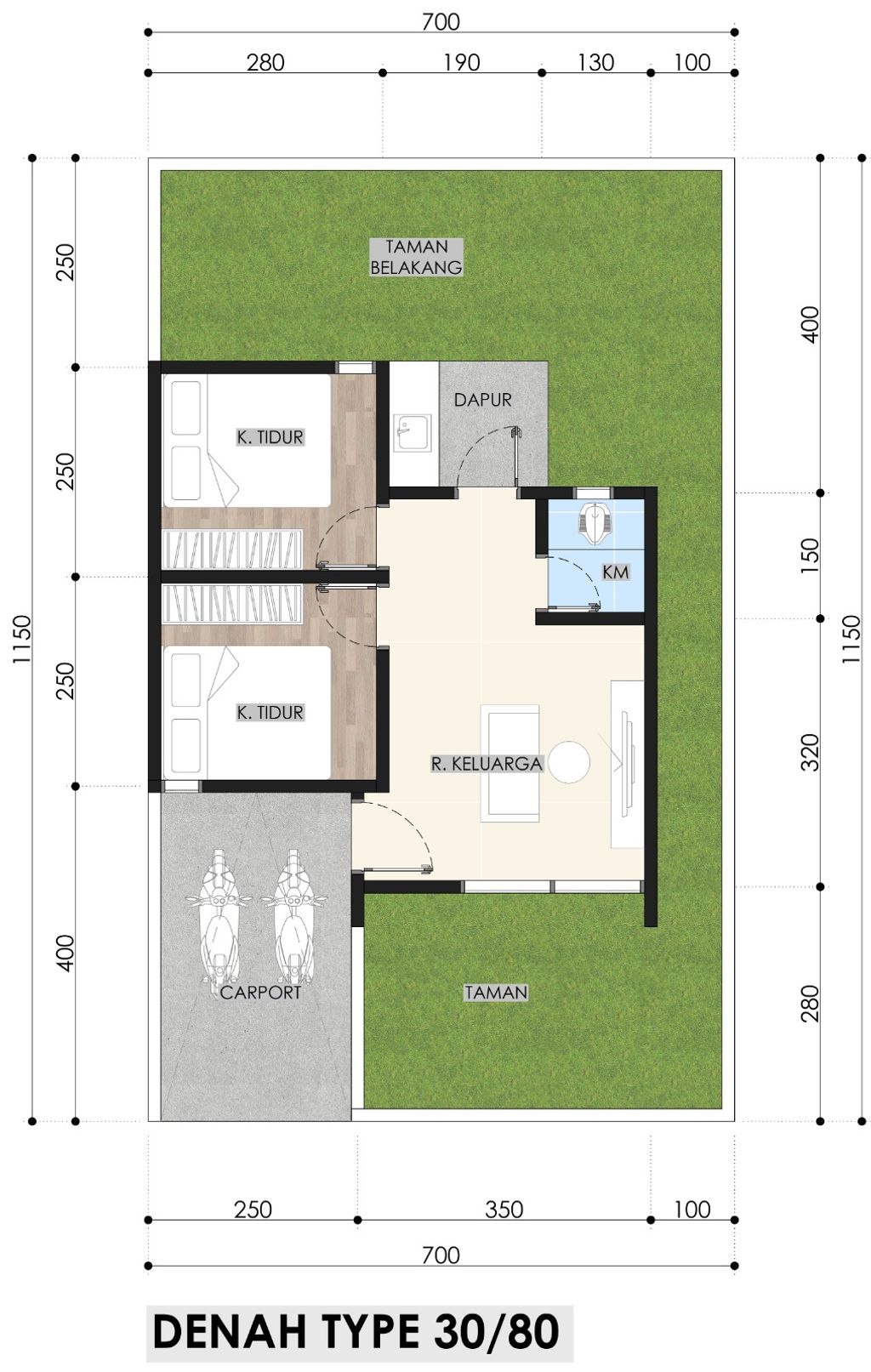foto denah rumah tipe 30 perumahan GT Regency