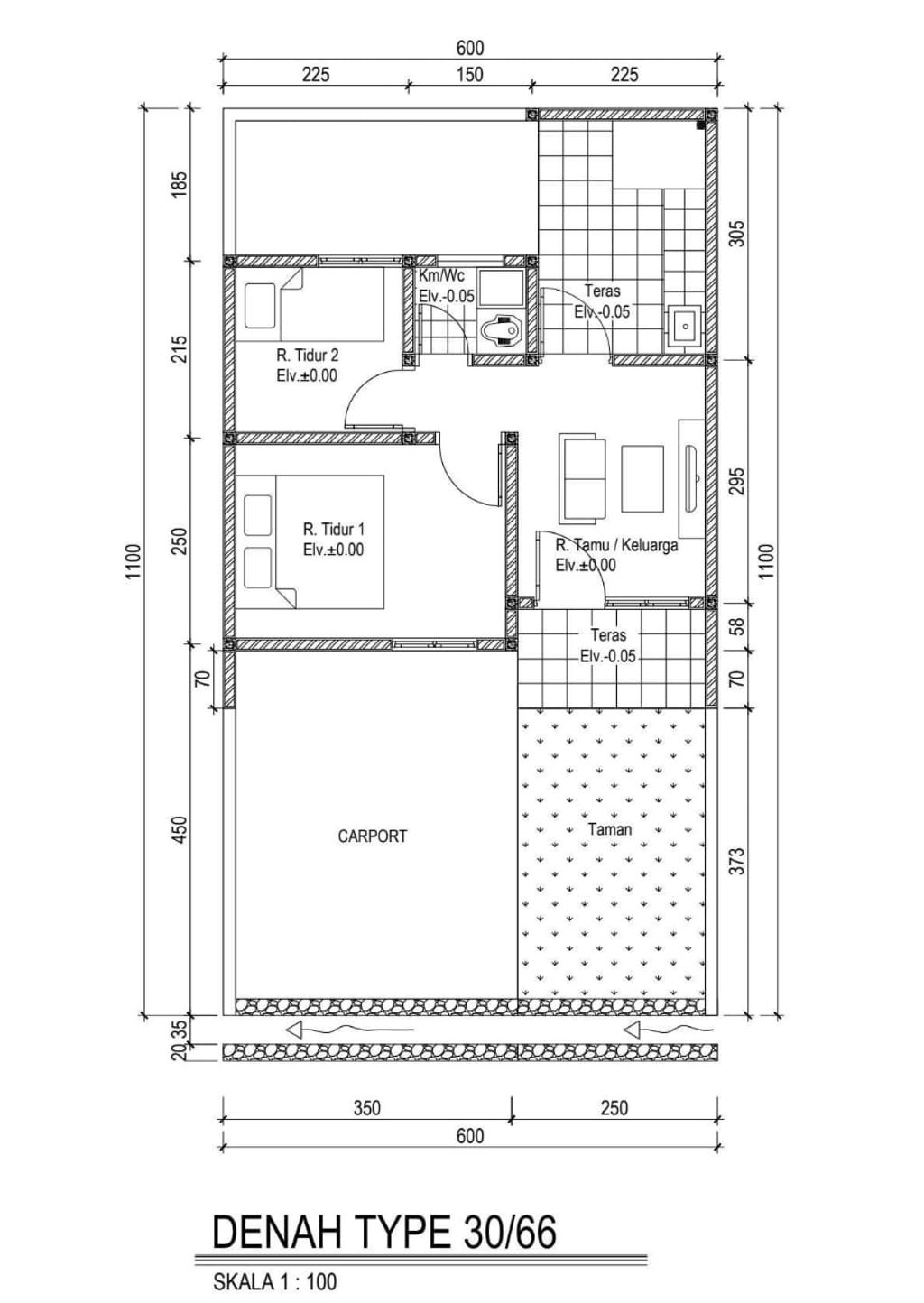 foto denah rumah tipe 30/66 - 166 perumahan Panorama Asri