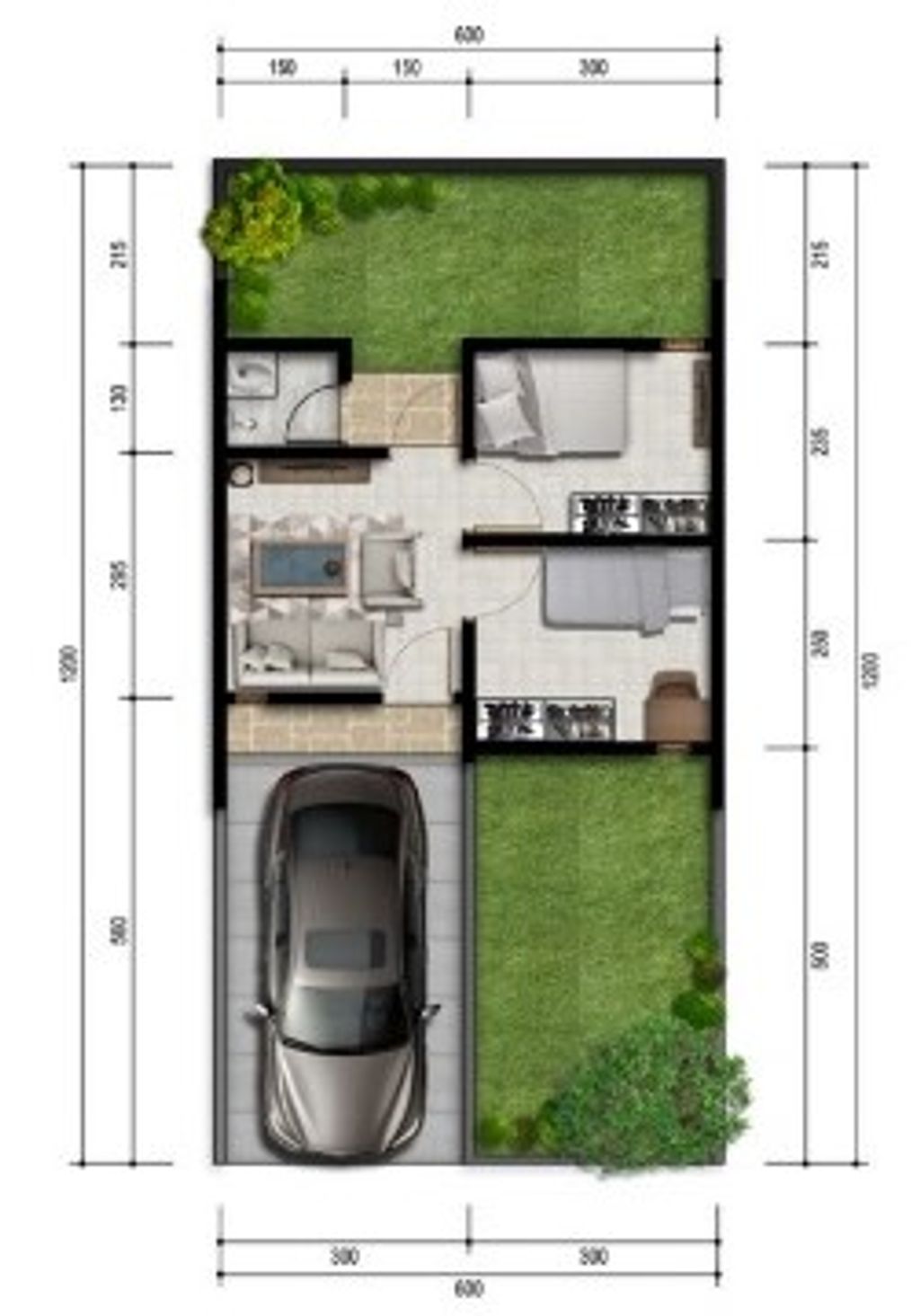 foto denah rumah tipe IRIS perumahan Synergy Residence Jatisari