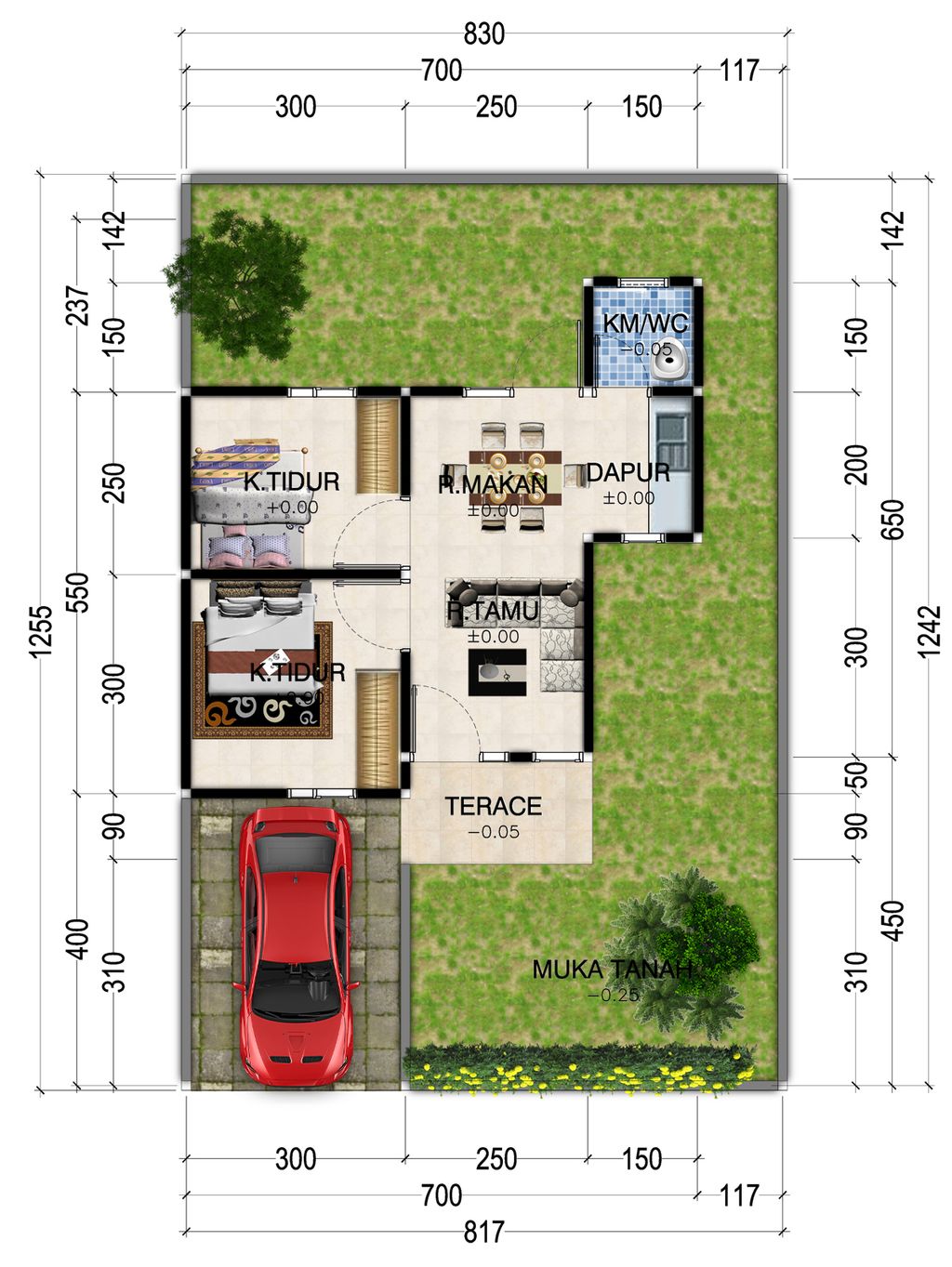 foto denah rumah tipe 36 perumahan Griya pesona