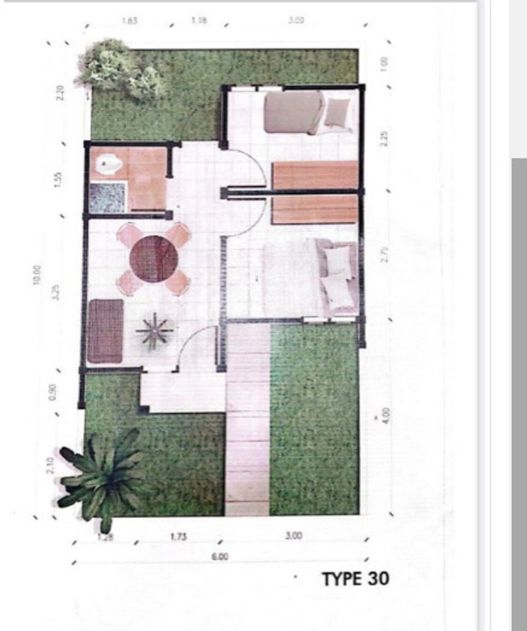 foto denah rumah tipe 30/160. perumahan Gardenia 2 cileungsi