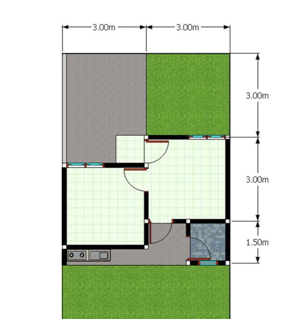 foto denah rumah tipe 21/79 166jt perumahan Graha Sejahtera Gentan