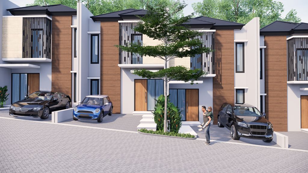 foto tampak rumah tipe 68/72 perumahan Amaya Eco Residence