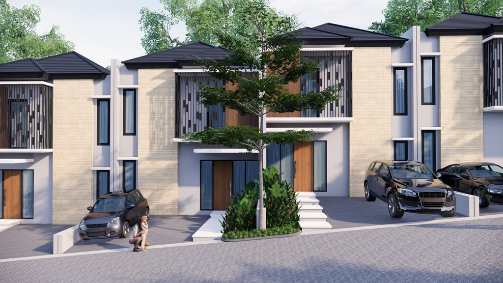 foto tampak rumah tipe 80/84 perumahan Amaya Eco Residence
