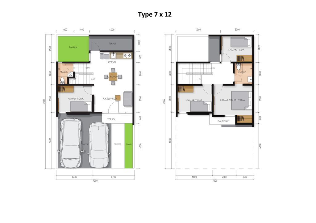 foto denah rumah tipe 80/84 perumahan Amaya Eco Residence