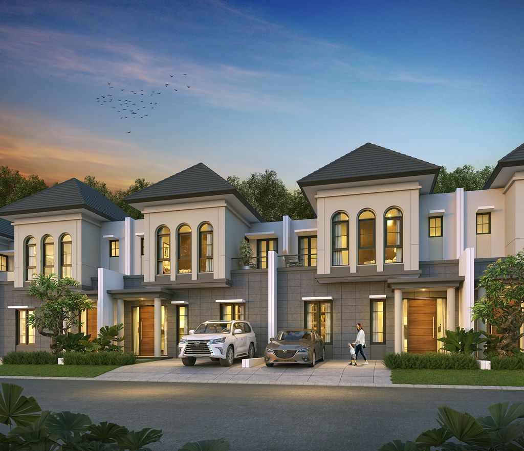 foto tampak rumah tipe LEBAR 8 MONTANA 3BH perumahan Citra Land Cibubur