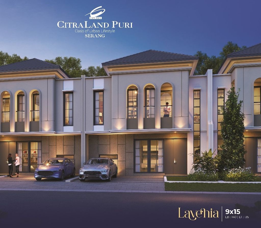 foto tampak rumah tipe LAVENIA perumahan CITRALAND PURI SERANG/KAYANA II