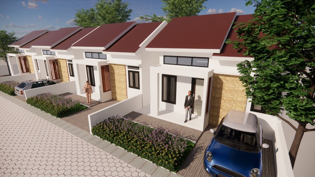 foto tampak rumah tipe 36 perumahan Hasanah Land Tahap 3