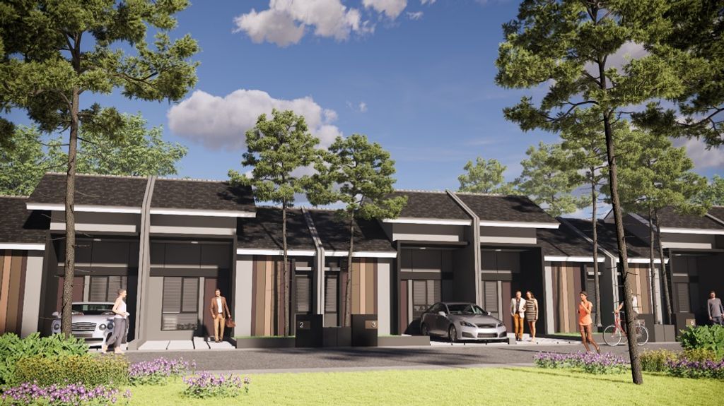 foto tampak rumah tipe New SH-2 30/89 B perumahan Harvest City ( Sweet Hortensia )
