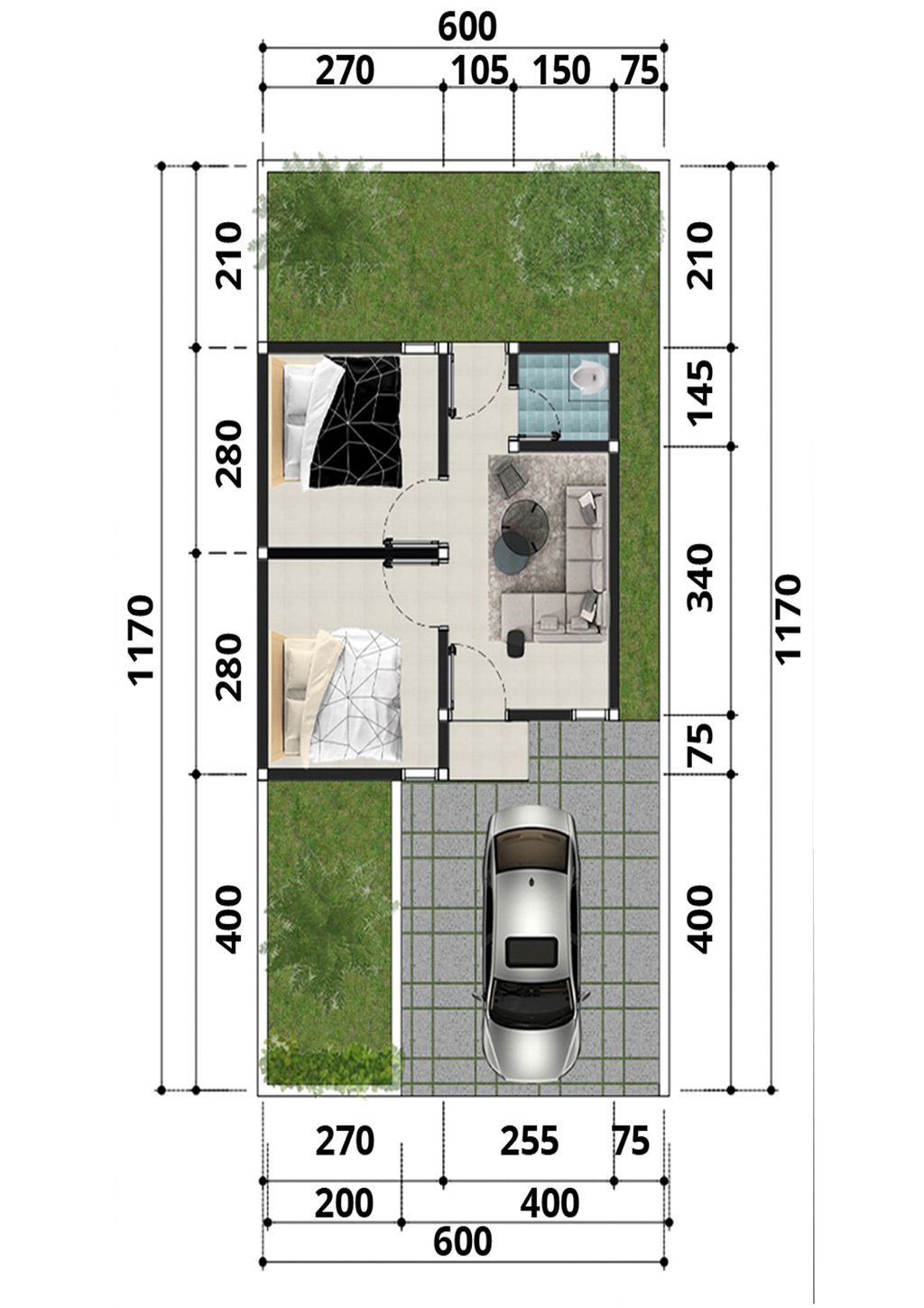 foto denah rumah tipe 28 perumahan GREEN SAVANA RESIDENCE 2