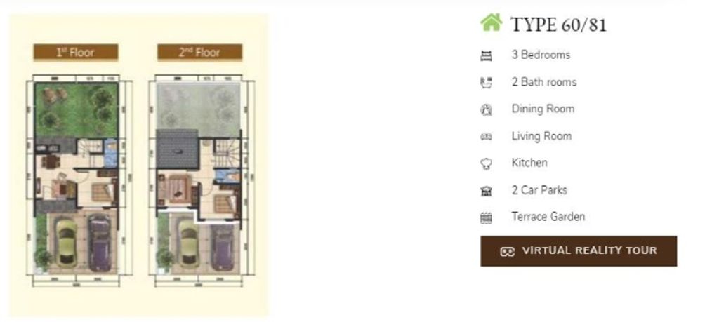 foto denah rumah tipe NG3-29 perumahan SERPONG NATURA CITY