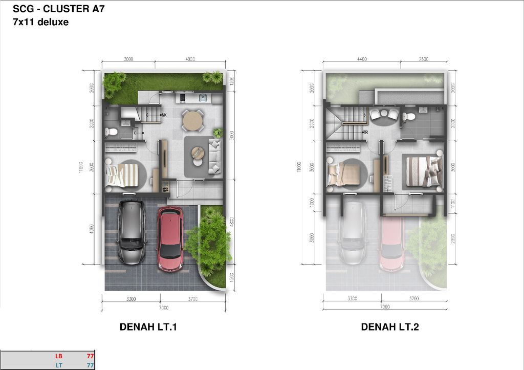 foto denah rumah tipe REGIA 7 DELUXE perumahan SUMMARECON CROWN GADING - CLUSTER REGIA RESIDENCE