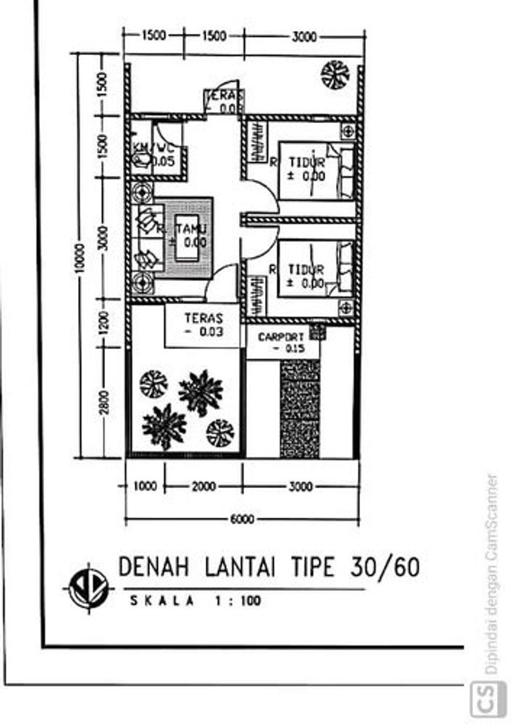 foto denah rumah tipe 30/60 perumahan BERSIH RESIDENCE