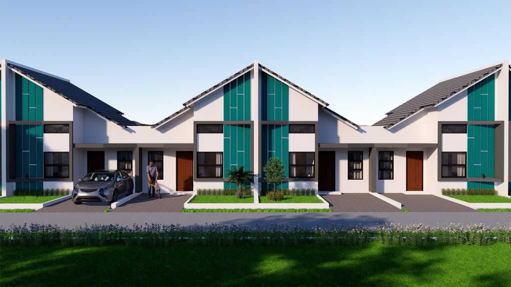 foto tampak rumah tipe MONSTERA 30/60 perumahan BANYU BIRU RIVERSIDE