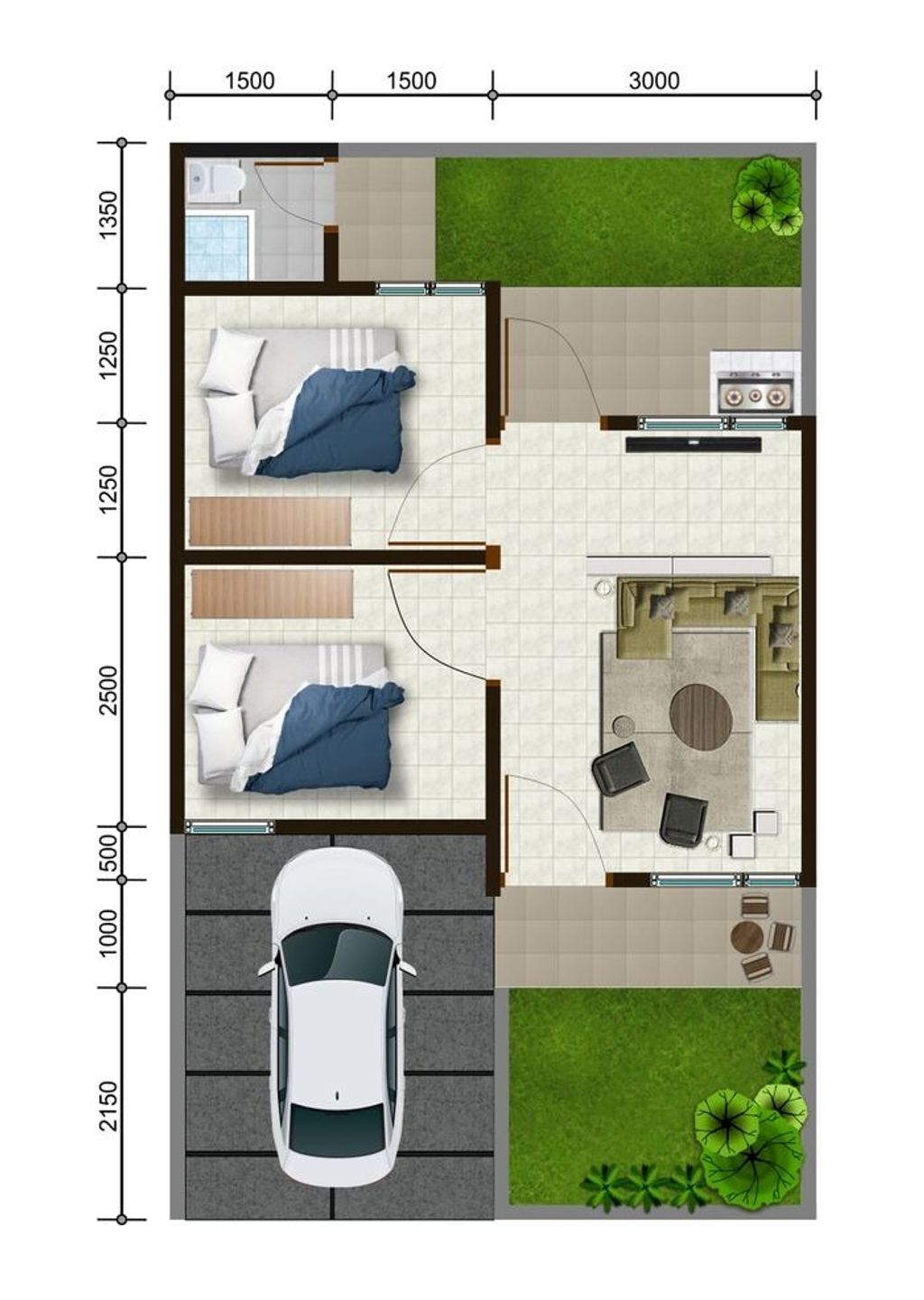 foto denah rumah tipe Savana Park 33.60 (komersil) perumahan Savana Residence TAHAP 3