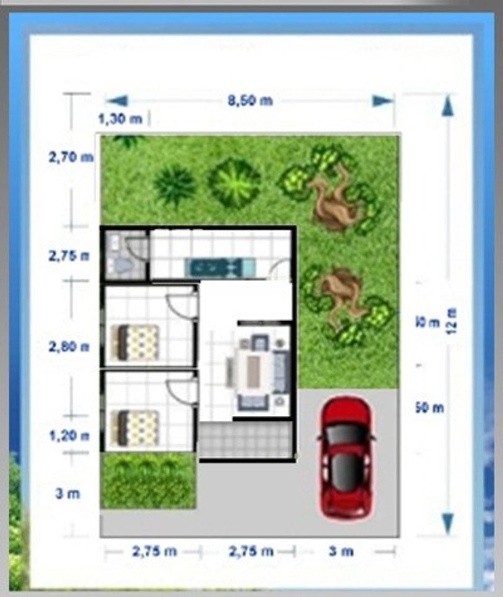 foto denah rumah tipe 36 perumahan Sri Ratu Residence 2