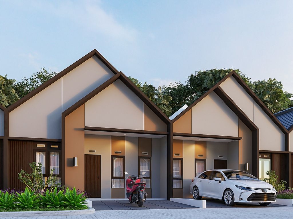 foto tampak rumah tipe CHRISANT perumahan PURI DELTA ANGSANA EXT