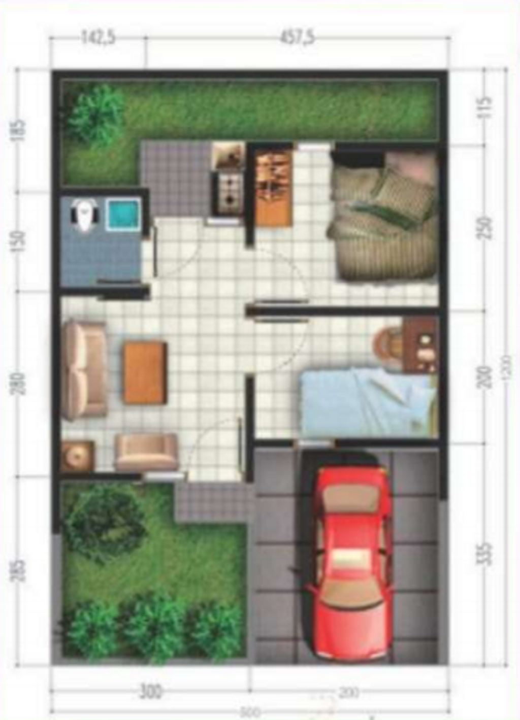 foto denah rumah tipe Tanah Kavling perumahan Green Sukamanah Residence