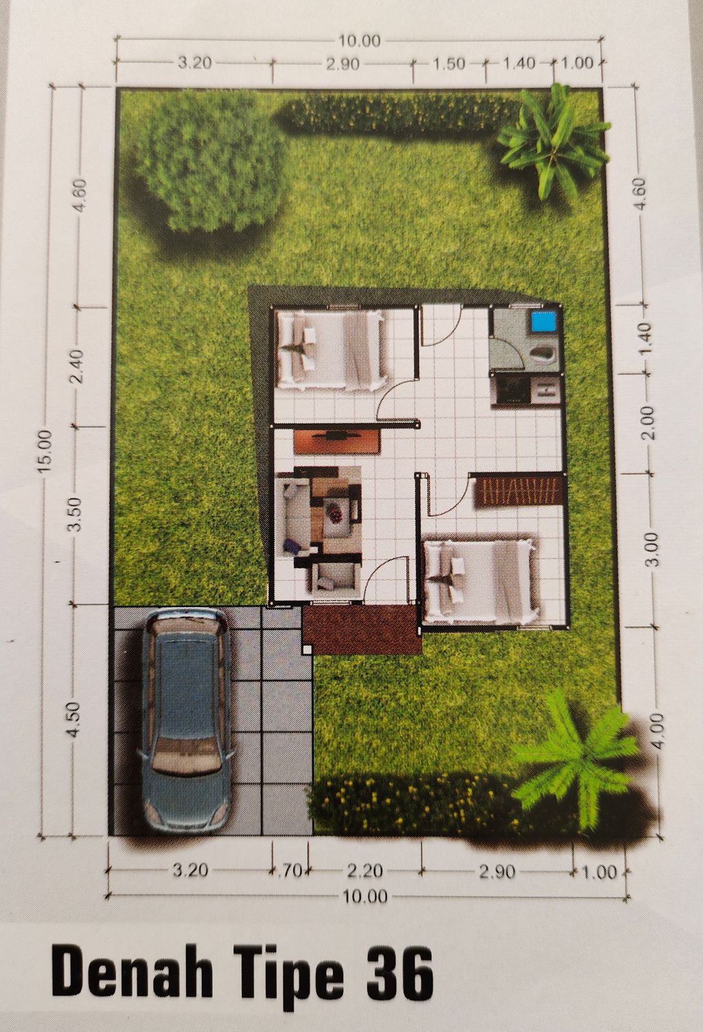 foto denah rumah tipe 36 perumahan LORONG ASRI 2