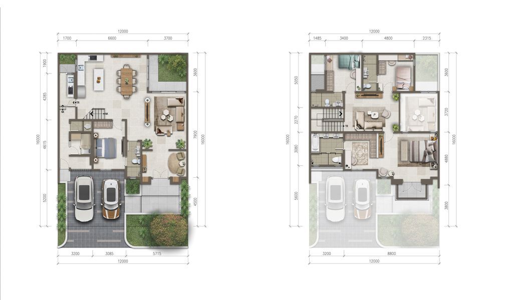 foto denah rumah tipe Jasmia 12 X 16 Hoek Attic perumahan CLUSTER JASMIA RESIDENCE