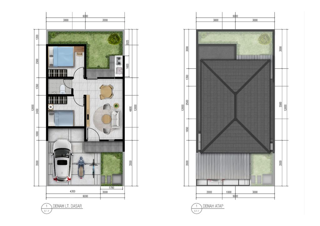 foto denah rumah tipe BARCELONA COVE 36/72 BC perumahan METLAND CIBITUNG - CLUSTER LISSE