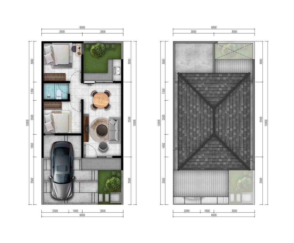foto denah rumah tipe BARCELONA COVE 42/72 BC perumahan METLAND CIBITUNG - CLUSTER LISSE