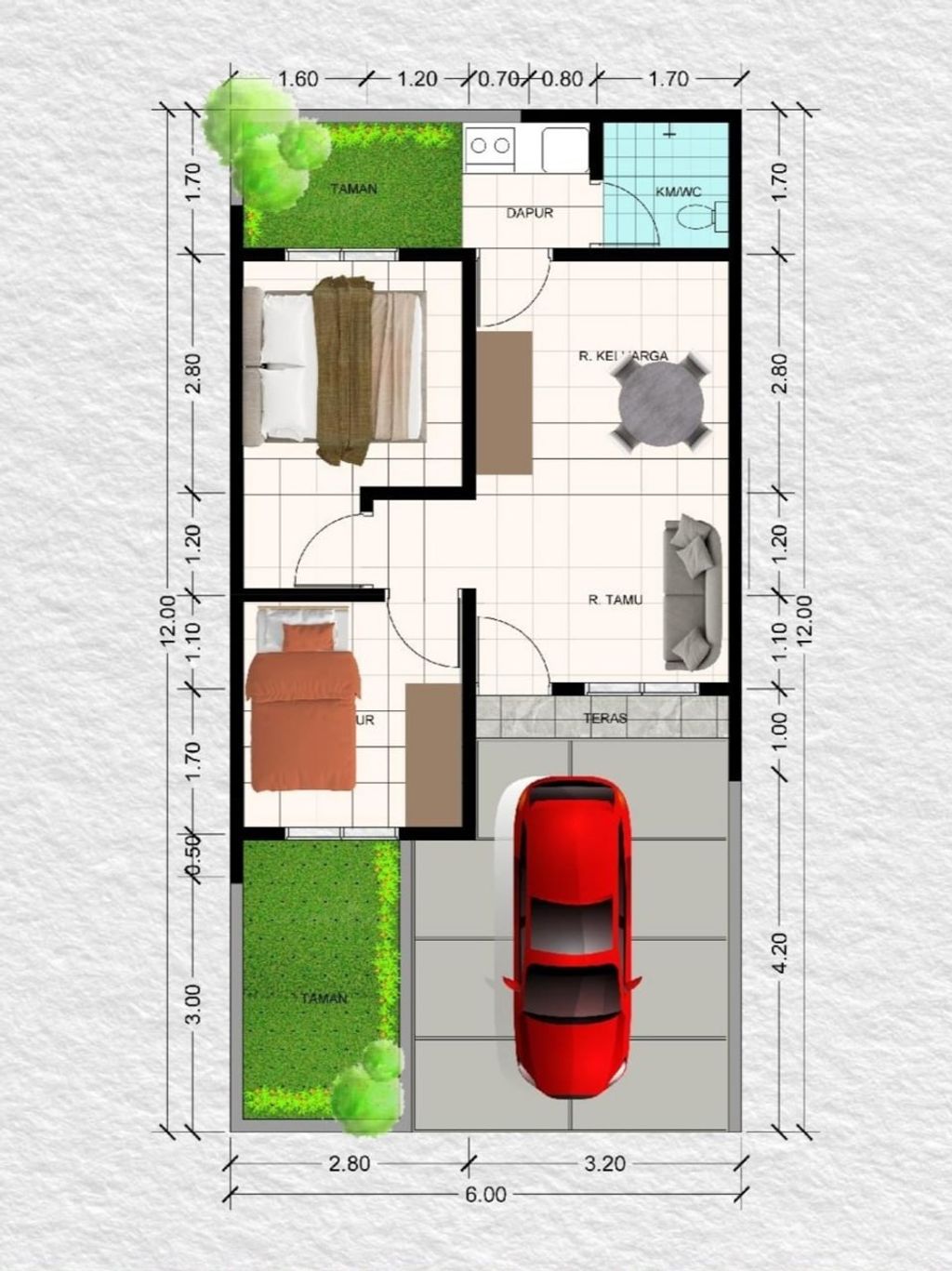 foto denah rumah tipe LILY 42 STD perumahan KAYANA GREEN HILLS