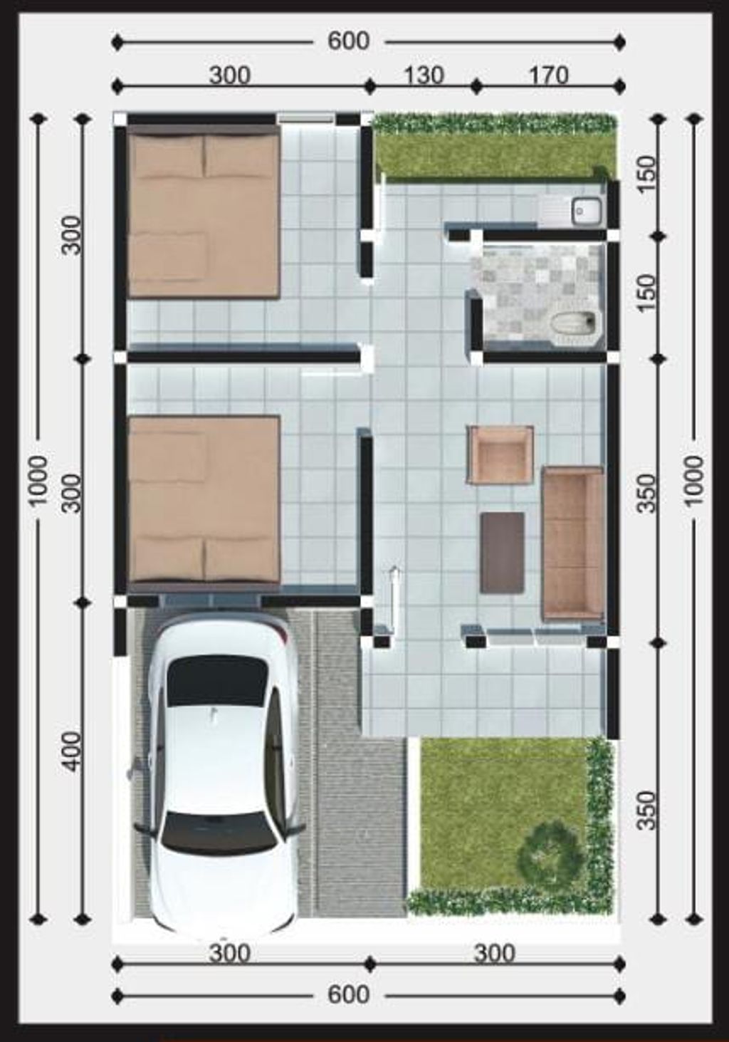 foto denah rumah tipe Subsidi perumahan Graha Arasy Ciharashas