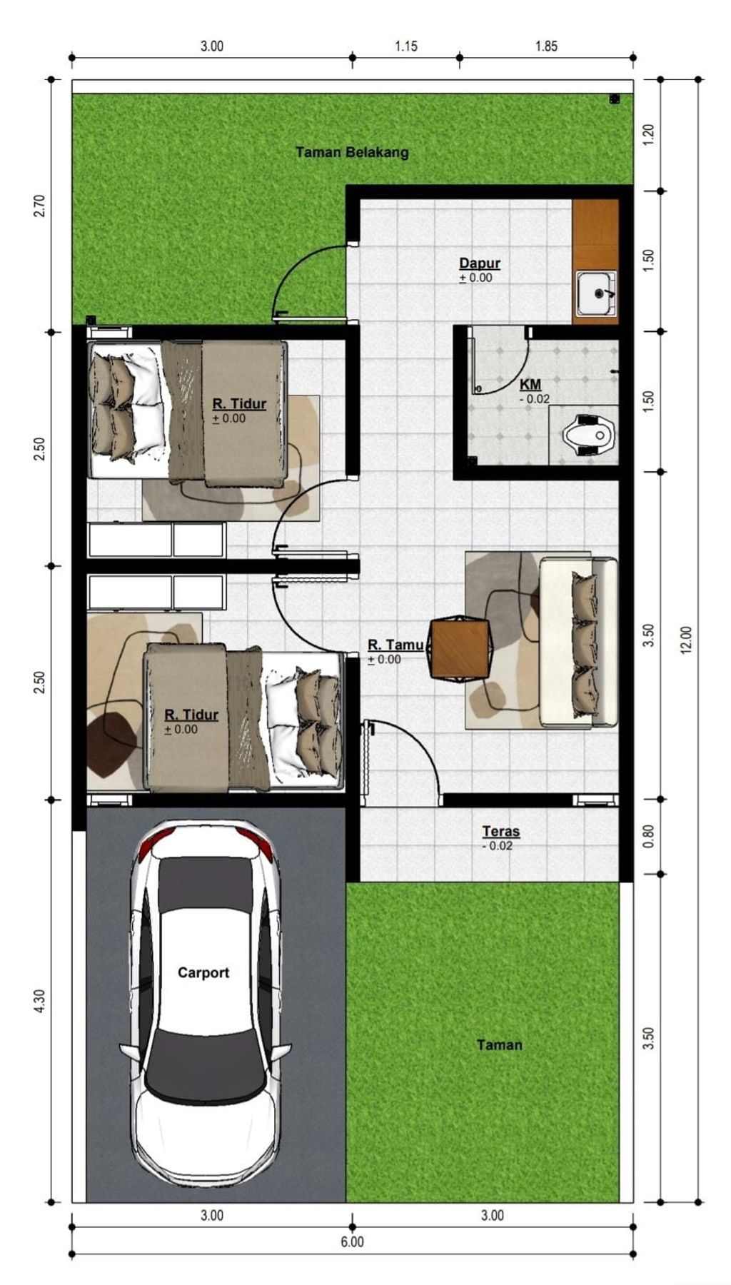 foto denah rumah tipe 36 perumahan GRIYA PERMATA 2